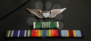 Royalty Free Photo of U.S. Army Aviator Wings and Awards