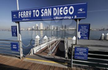 Royalty Free Photo of the Ferry to San Diego Sign