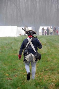 Royalty Free Photo of People Reenacting the Revolutionary War