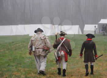 Royalty Free Photo of People Reenacting the Revolutionary War