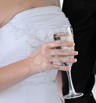 Royalty Free Photo of a Bride With Champagne
