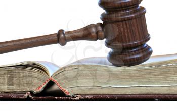 Royalty Free Photo of a Gavel on a Book