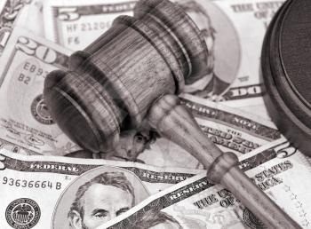 Royalty Free Photo of a Gavel and American Currency