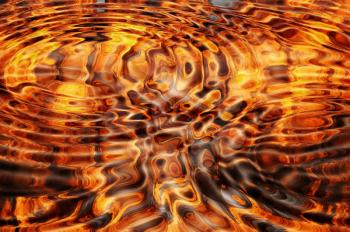 Royalty Free Photo of a Reflection of Fire in Water