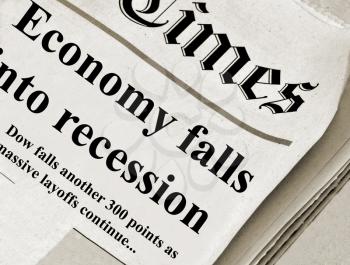 Royalty Free Photo of an Economy Newspaper Headline