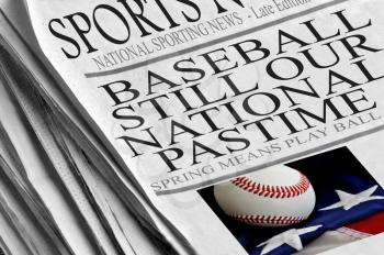 Royalty Free Photo of a Newspaper Headline About Baseball