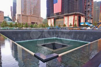 Royalty Free Photo of the 9-11 Memorial Fountains in Manhattan, New York 