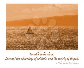 Royalty Free Photo of a Sailboat and Quote