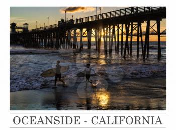 Royalty Free Photo of Surfers in California