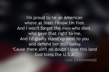 Royalty Free Photo of a Verse on an American Flag