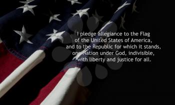 Royalty Free Photo of a American Flag With the Oath