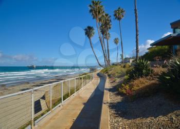 Another clear blue sky day in La Jolla, California. This image looking North towards Scripps Pier.