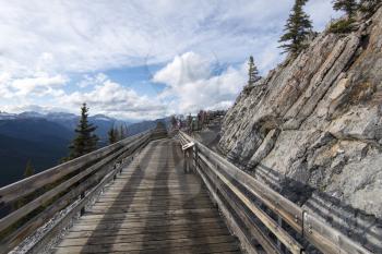 The large stairways on top of Sulfer Mountain, just above Banff, Banff National Park, Alberta, Canada.