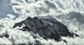 One of the snow-capped ten Peaks , Banff National Park, Alberta, Canada.
