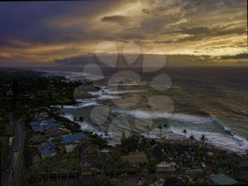 Royalty Free Photo of Honokeana Cove during storm, Maui, Hawaii