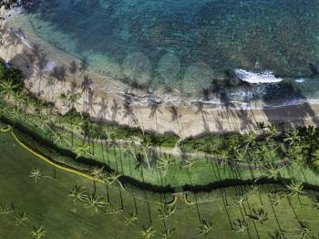 Royalty Free Photo of Kapalua Bay Maui. Straight down perspective in a morning capture.