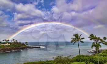 Royalty Free Photo of a Honokeana Cove rainbow, Maui, Hawaii