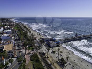 Royalty Free Photo of San Clemente aerial panoramic. San Clemente is a city in Orange County, California, USA.