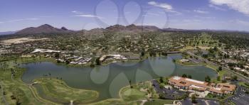 Royalty Free Photo of Mccormick Lake, Scottsdale, Arizona - aerial panoramic