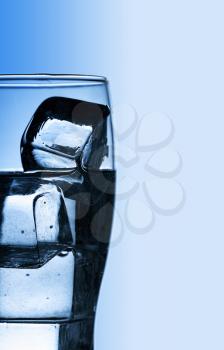 Royalty Free Clipart Image of a Glass of Ice Water