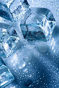 Royalty Free Photo of Ice and Water Drops