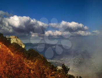 Royalty Free Photo of Mountains and Mist
