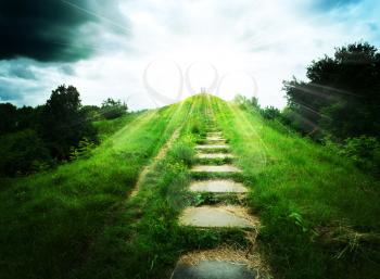 Stairs to heaven. Abstract natural backgrounds
