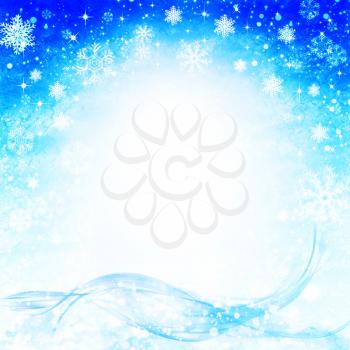 Abstract winter backgrounds with falling snowflakes