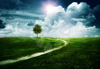 Straight way to the happy future. Abstract natural backgrounds