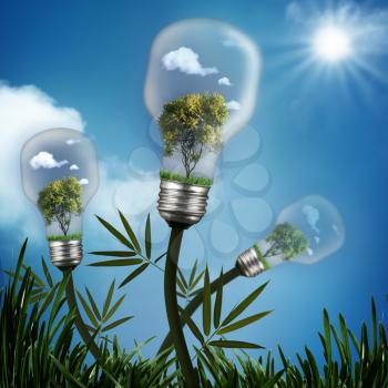 Abstract energy savings and environmental backgrounds