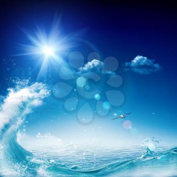 In the ocean, abstract environmental backgrounds for your design