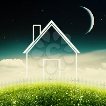 Eco House Concept. Abstract environmental backgrounds