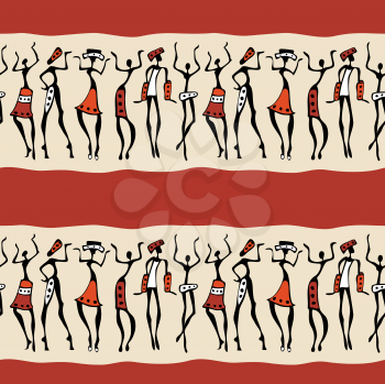 Royalty Free Clipart Image of an African Dancer Background