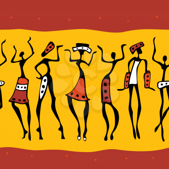 Royalty Free Clipart Image of African Dancers
