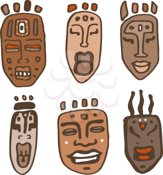 Royalty Free Clipart Image of African Masks