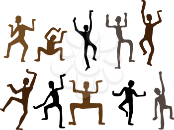 Royalty Free Clipart Image of Tribal Dancers