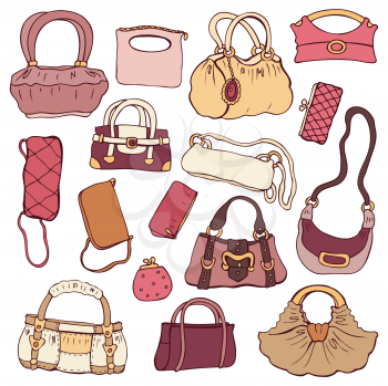 Royalty Free Clipart Image of a Collection of Purses