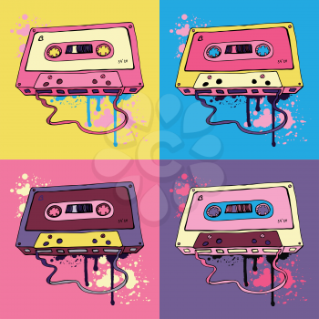 Royalty Free Clipart Image of Audio Cassettes