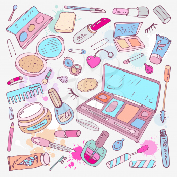 Royalty Free Clipart Image of a Makeup Background