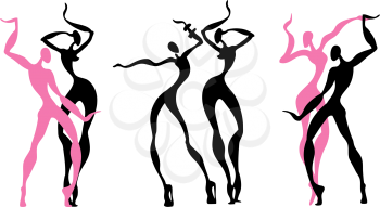 Royalty Free Clipart Image of Abstract Dancers