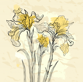 Royalty Free Clipart Image of Flowers on a Background