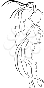 Royalty Free Clipart Image of a Woman in Fur