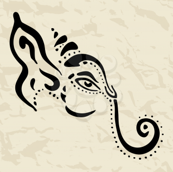 Royalty Free Clipart Image of the Hindu God Ganesha