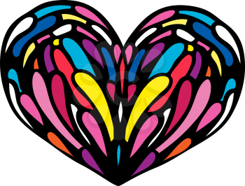 Royalty Free Clipart Image of a Stained Glass Heart