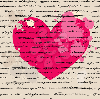 Royalty Free Clipart Image of a Smeared Heart Background