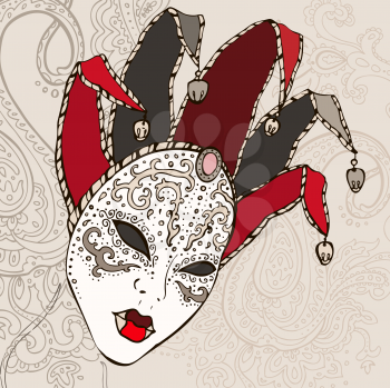 Royalty Free Clipart Image of a Venetian Carnival Mask