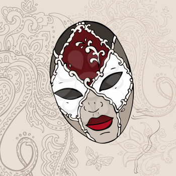 Royalty Free Clipart Image of a Venetian Carnival Mask
