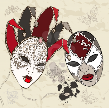 Royalty Free Clipart Image of Venetian Carnival Masks