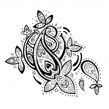 Royalty Free Clipart Image of a Paisley Ornament
