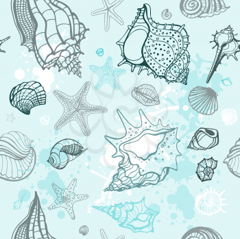 Royalty Free Clipart Image of a Seashell Background